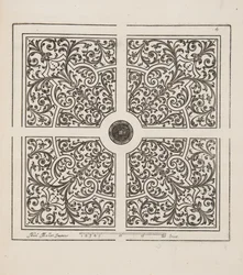 Entwurf für Parterre, aus Theatre des Plans et Jardinages, veröffentlicht 1652